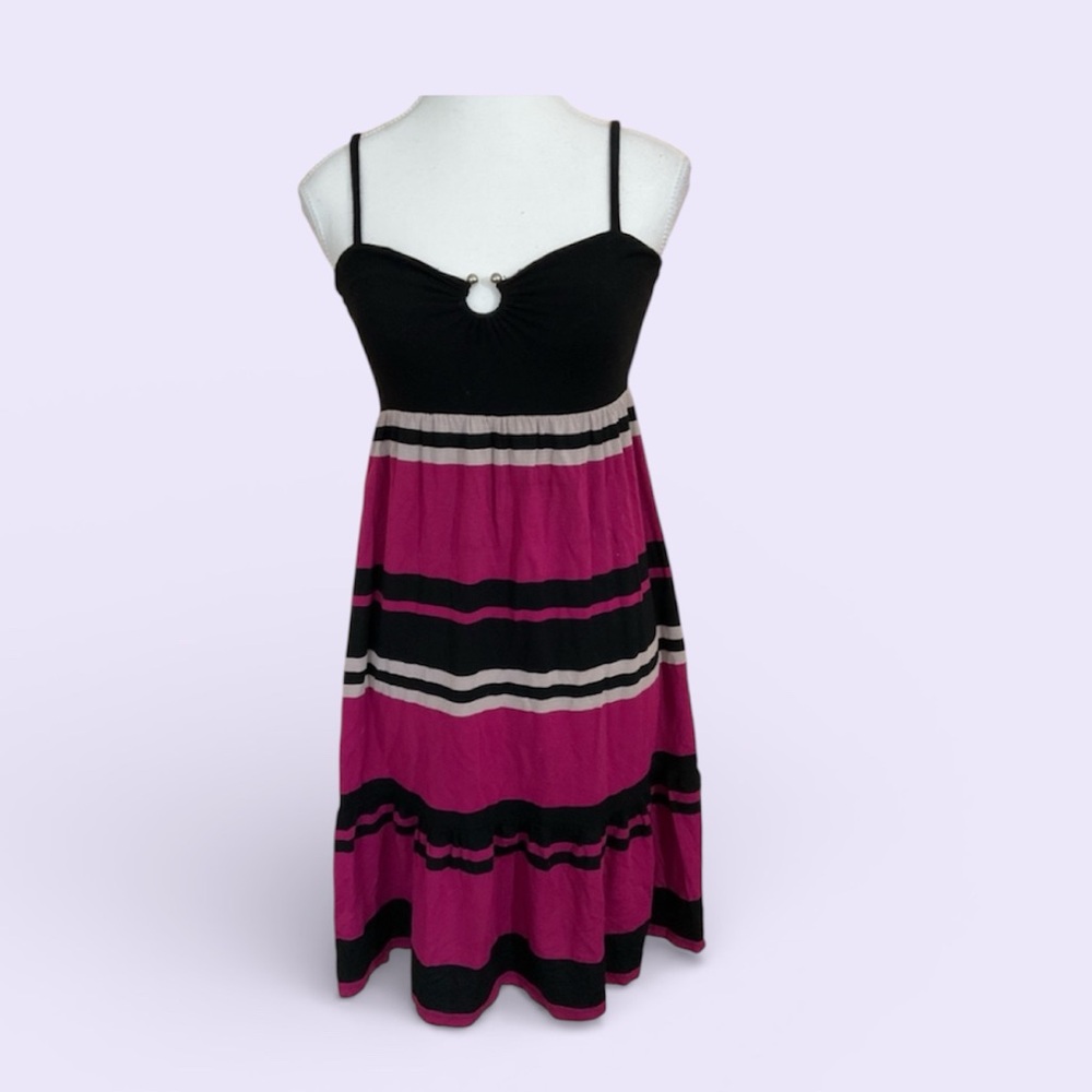 Inc stripe dress size XS color black pink beige